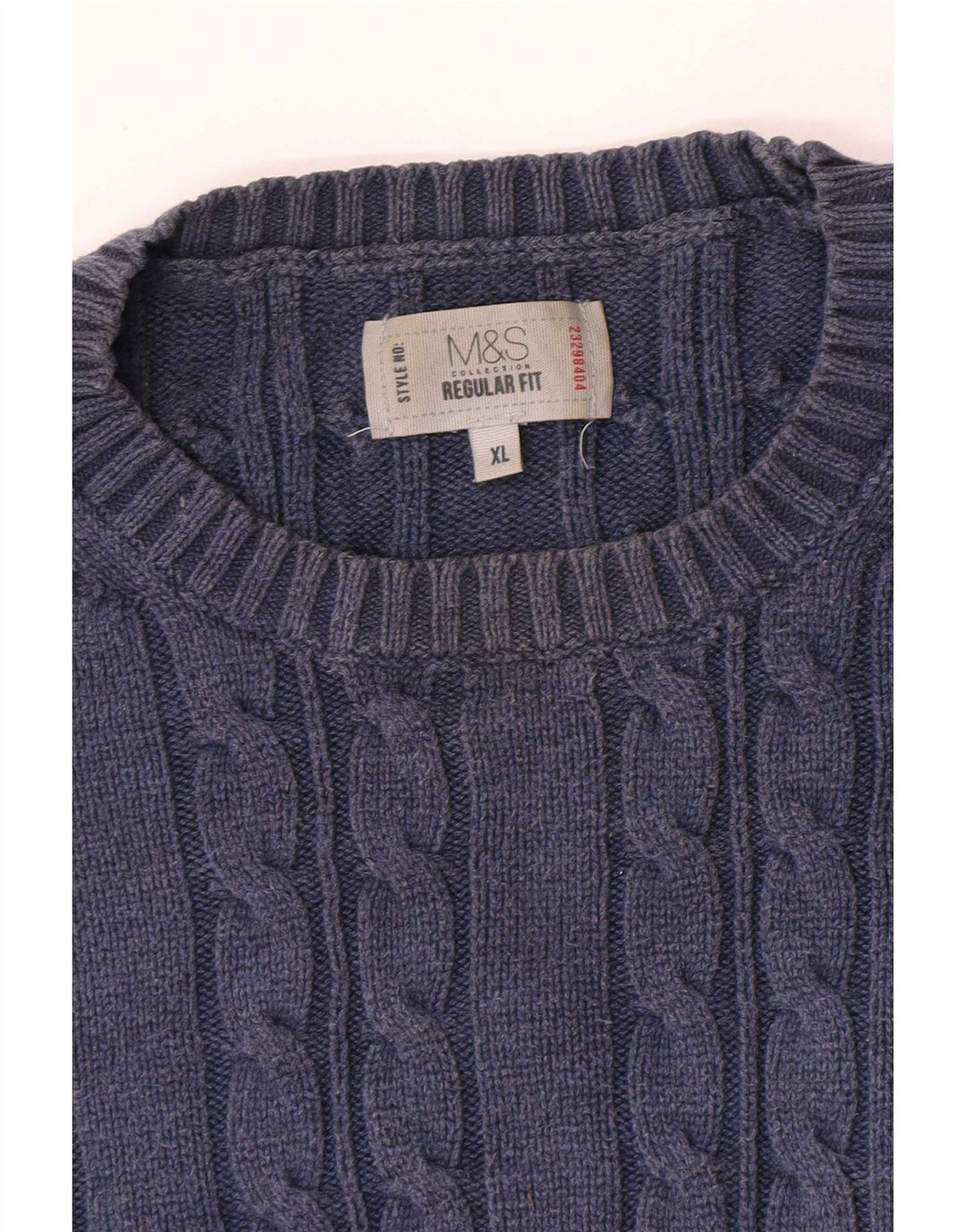 Maglione maglione girocollo vestibilità regolare da uomo Marks & Spencer XL blu navy