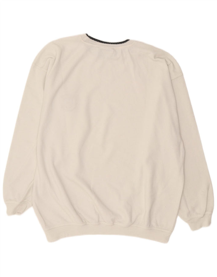 Felpa da uomo vintage maglione 2XL cotone bianco