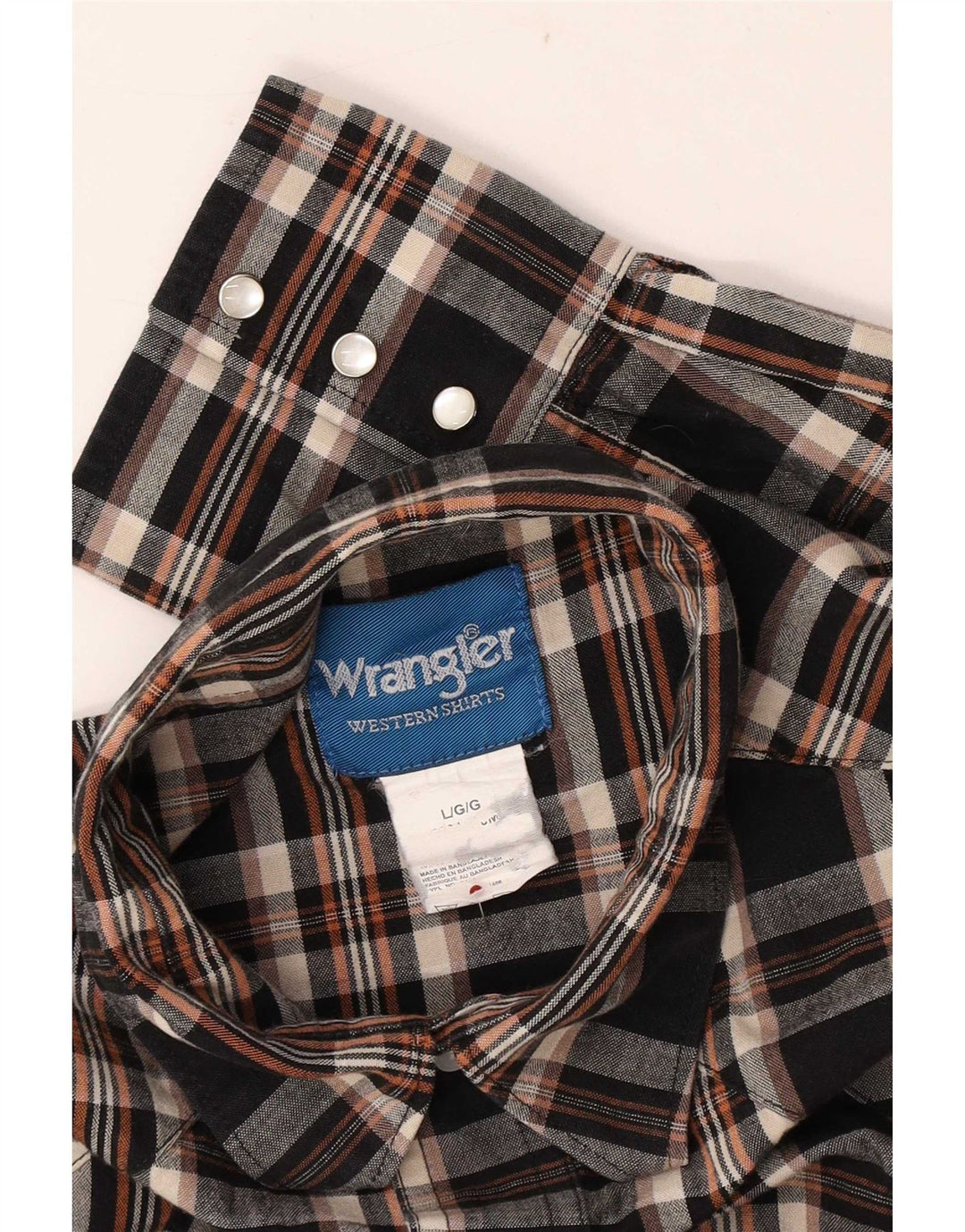 Camicia da uomo in flanella Wrangler a quadri neri grandi