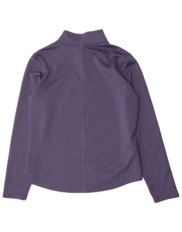 Nike Therma-Fit Zip Neck Graphic Top da donna manica lunga UK 14 Viola medio