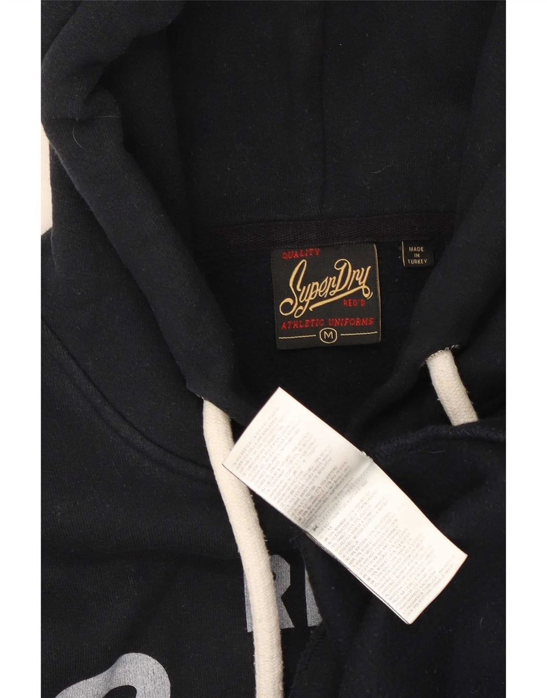 Maglione con cappuccio grafico da uomo Superdry in cotone nero medio