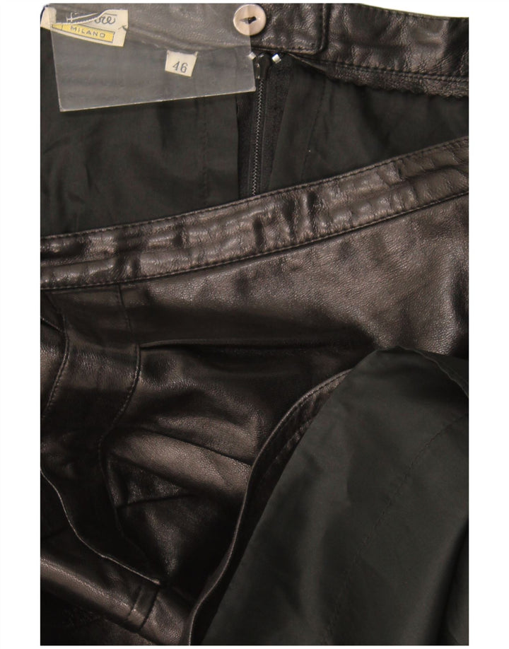 Gonna in pelle vintage da donna IT 46 grande W32 nera
