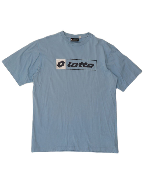 T-shirt grafica da uomo Lotto Top in cotone blu medio