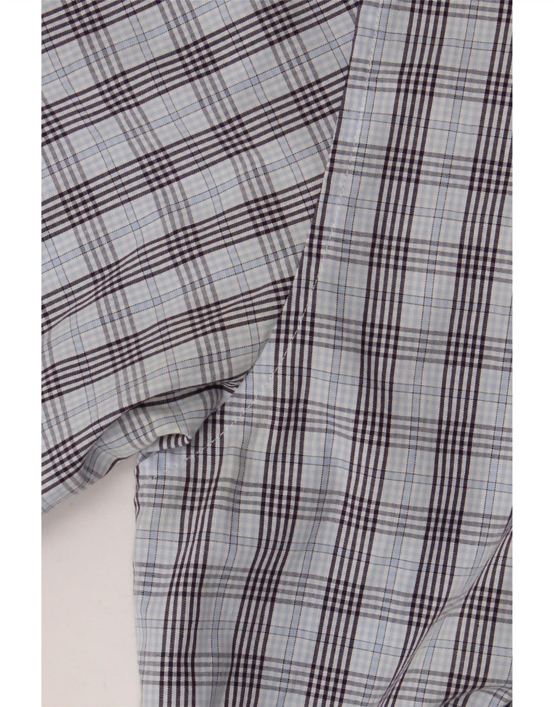 BEN SHERMAN Camicia a maniche corte da uomo a quadri blu grandi