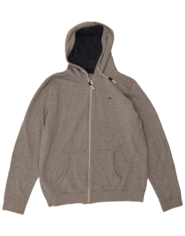 Maglione con cappuccio e zip da uomo Tommy Hilfiger grande grigio screziato