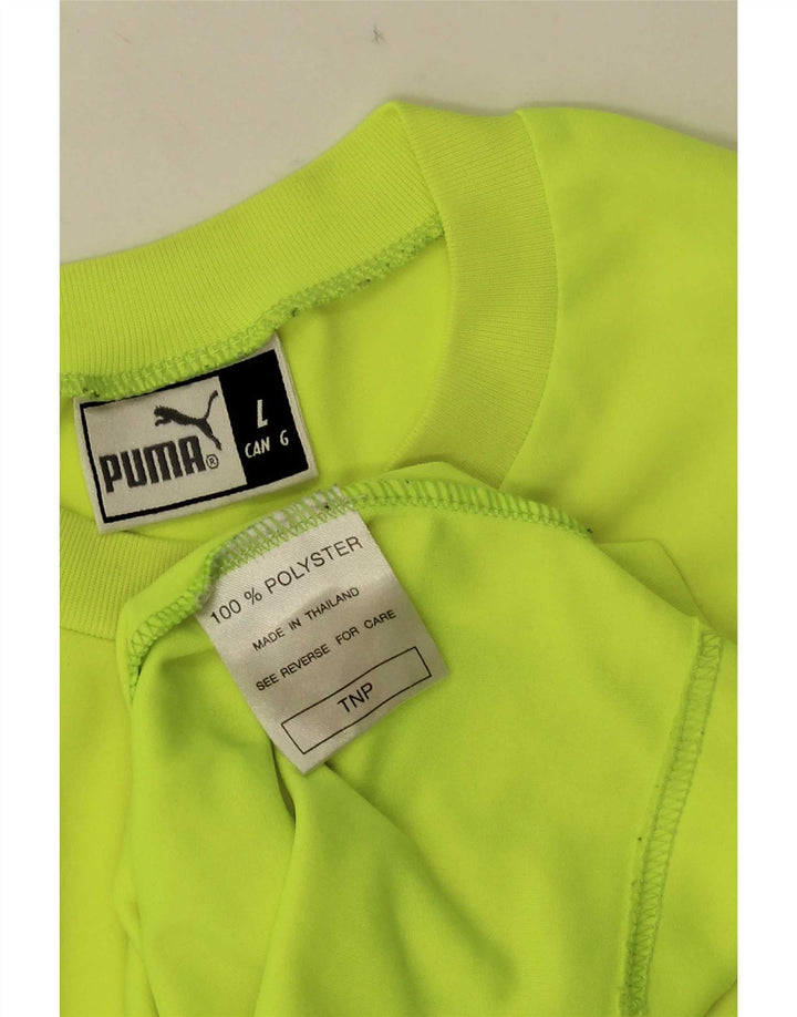Puma T-shirt grafica da uomo Top Large in poliestere color block giallo