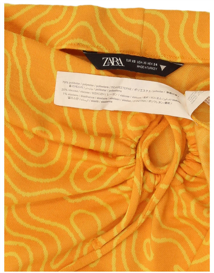 Gonna longuette da donna Zara XS W26 Poliestere geometrico giallo