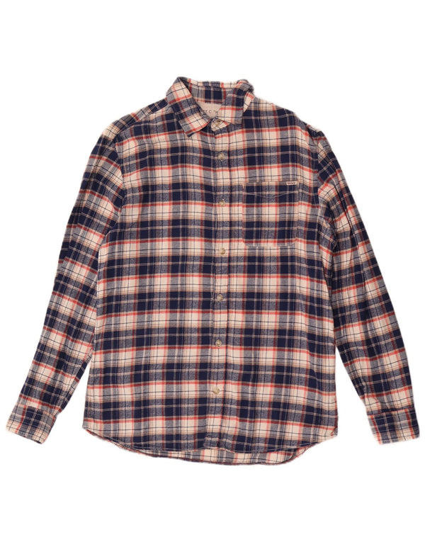 Jack & Jones Camicia da uomo in flanella di cotone a quadri blu navy medio