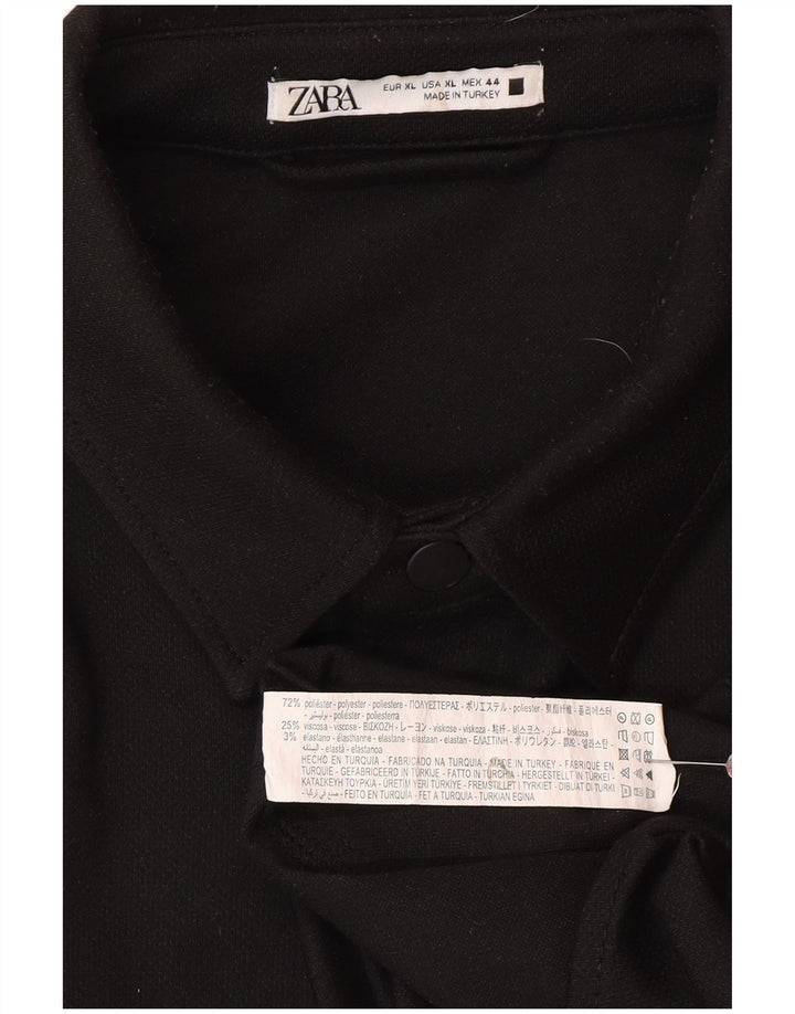 Camicia overshirt da uomo Zara XL poliestere nero