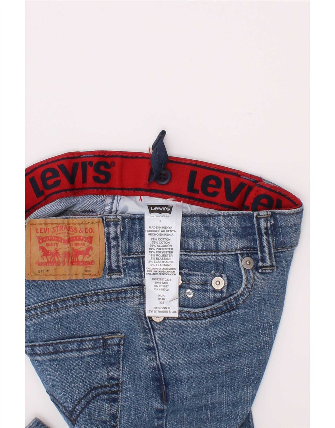 Levi's Ragazzi 511 Jeans Slim 4-5 Anni W22 L18 Cotone Blu