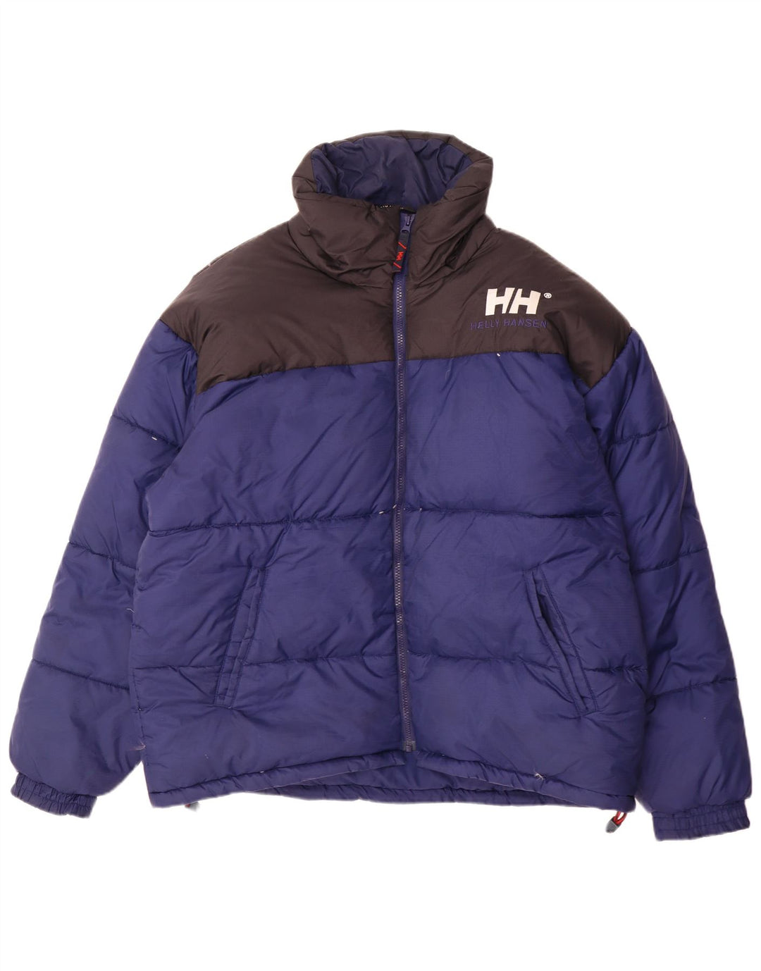 Giacca imbottita grafica da uomo Helly Hansen UK 40 Large Blu Colourblock Nylon
