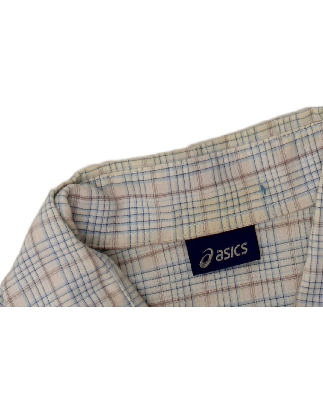 Camicia ASICS da uomo a maniche corte 2XL in cotone a quadri blu