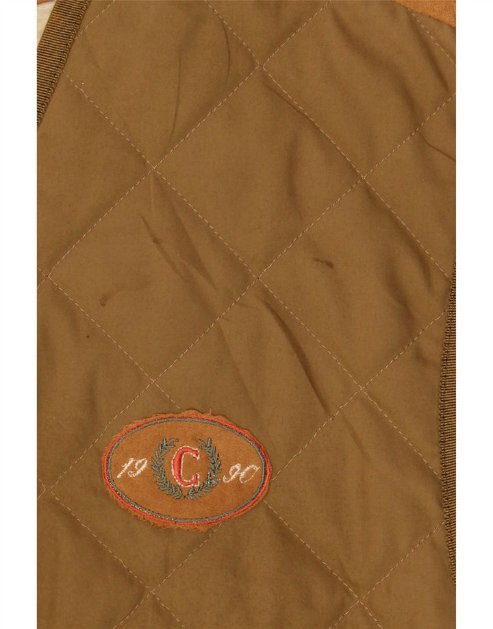 Gilet trapuntato da uomo Casucci UK 36 piccolo poliestere kaki