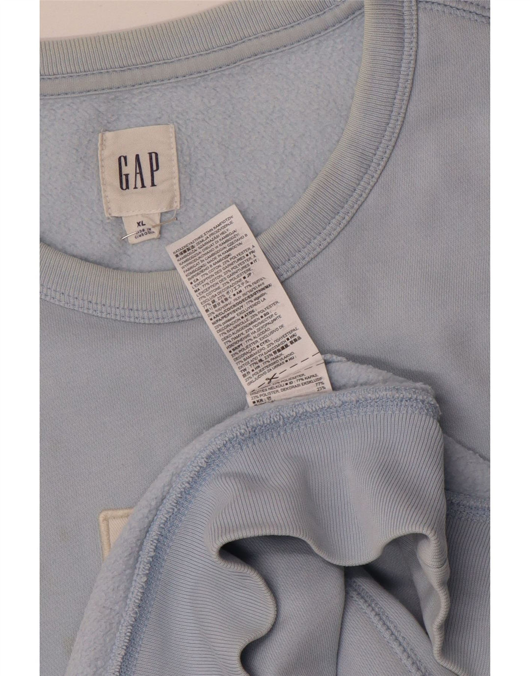 Felpa grafica da uomo Gap Jumper XL in cotone blu