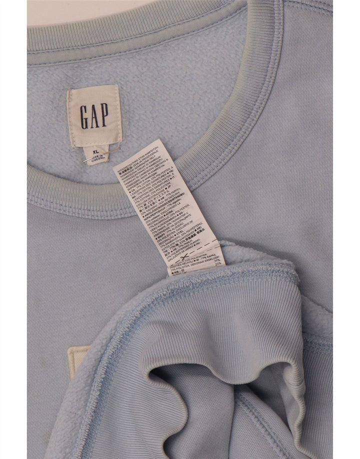 Felpa grafica da uomo Gap Jumper XL in cotone blu