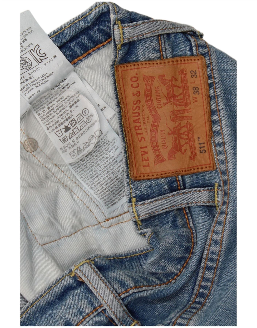 Jeans Levi's Uomo 511 Slim W38 L32 Cotone Blu