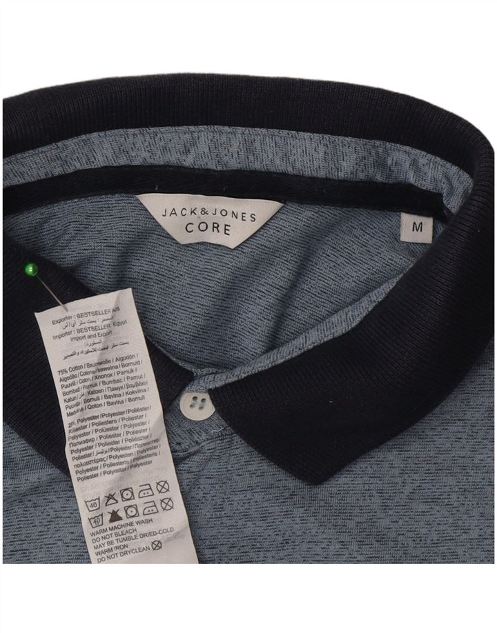 Polo da uomo vestibilità regolare a maniche corte Jack & Jones blu medio screziato