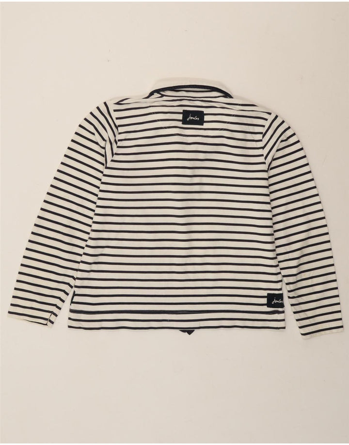 Joules Felpa da Donna con Collo a Bottone, Maglione UK 16, Grandi Righe Bianche