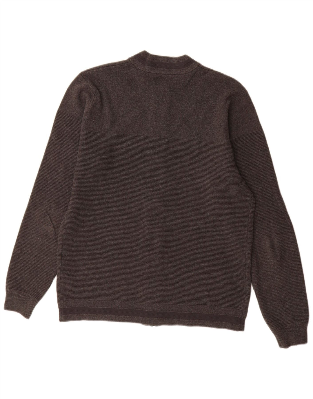 Maglione cardigan con zip intera da uomo Zara in cotone grigio medio