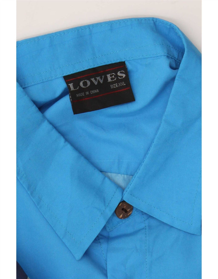 Camicia a maniche corte da uomo Lowes 2XL hawaiana in poliestere floreale blu