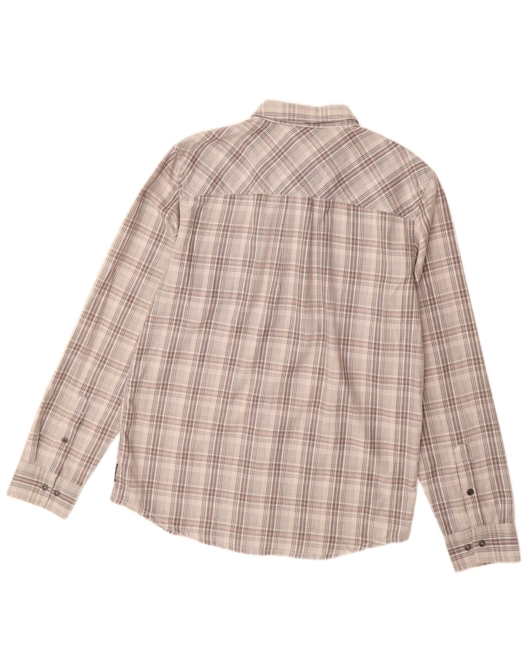 PRANA Camicia da uomo in flanella di cotone a quadri grigio medio