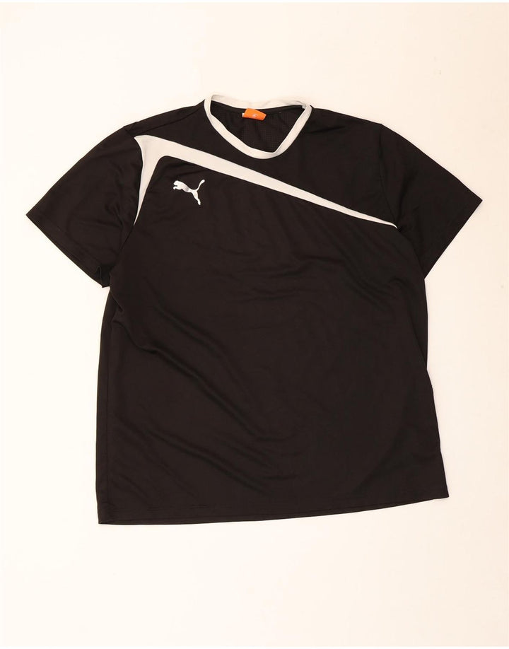 T-shirt da uomo Puma Top 2XL Poliestere color block nero