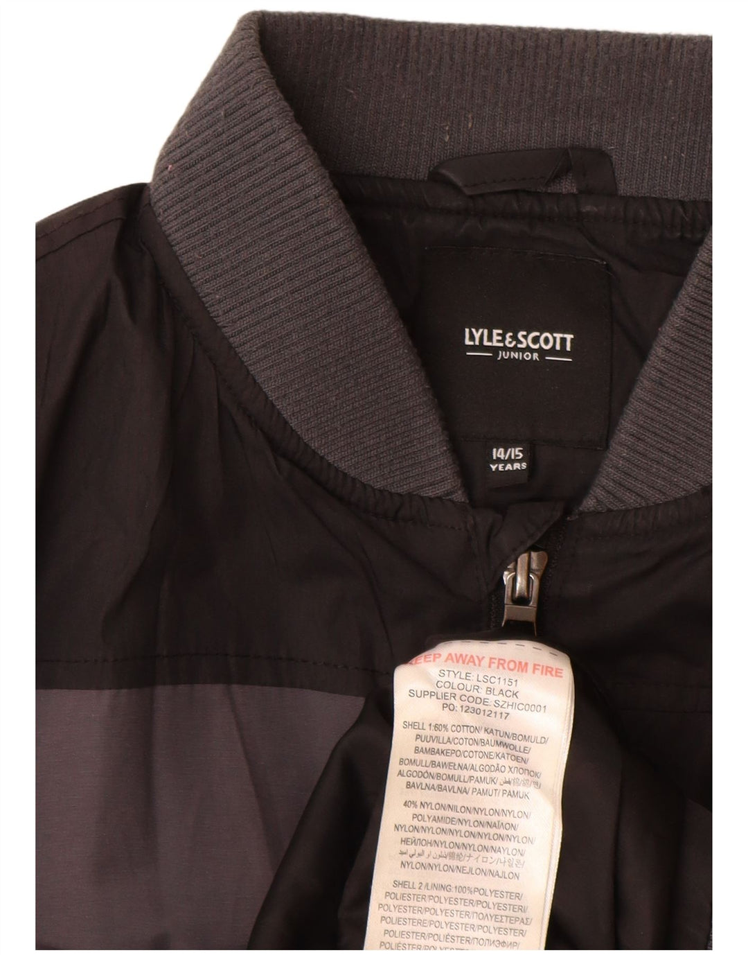 Giubbotto bomber da ragazzo Lyle & Scott 14-15 anni in cotone color block grigio