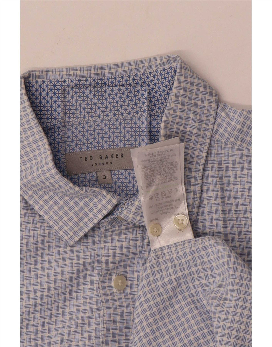 Ted Baker Camicia da uomo Taglia 3 Cotone a quadretti blu medio