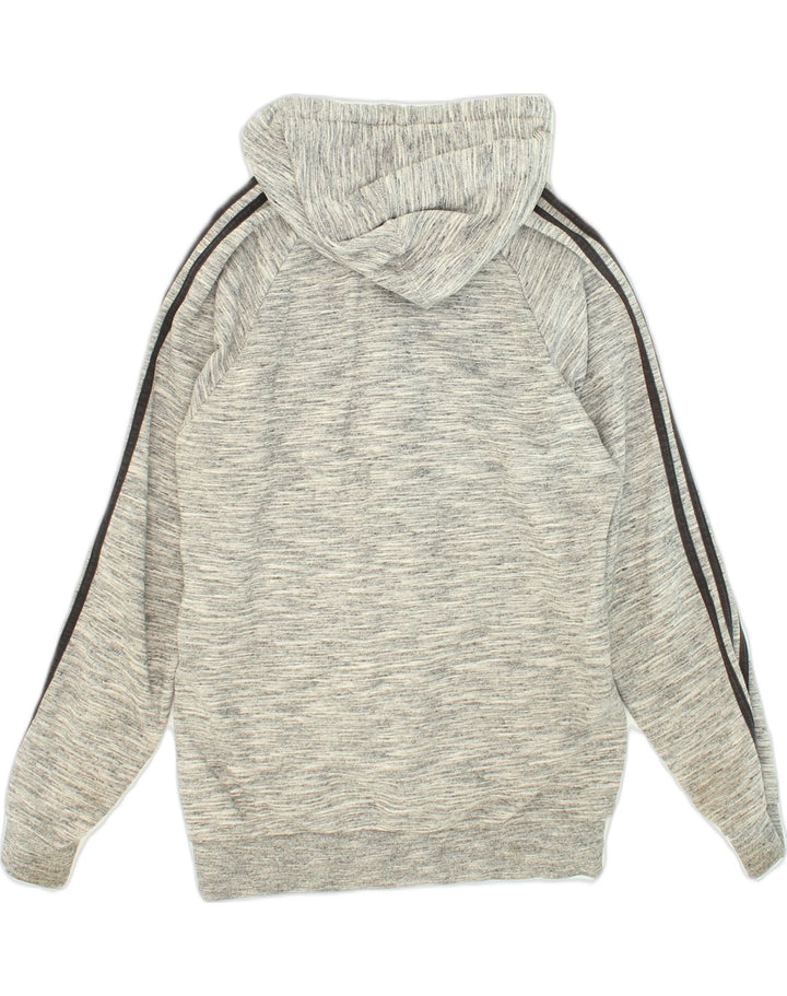 Maglione con cappuccio e zip da uomo ADIDAS in cotone grigio medio