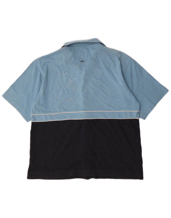 Camicia Reebok da uomo a maniche corte XL blu in cotone color block