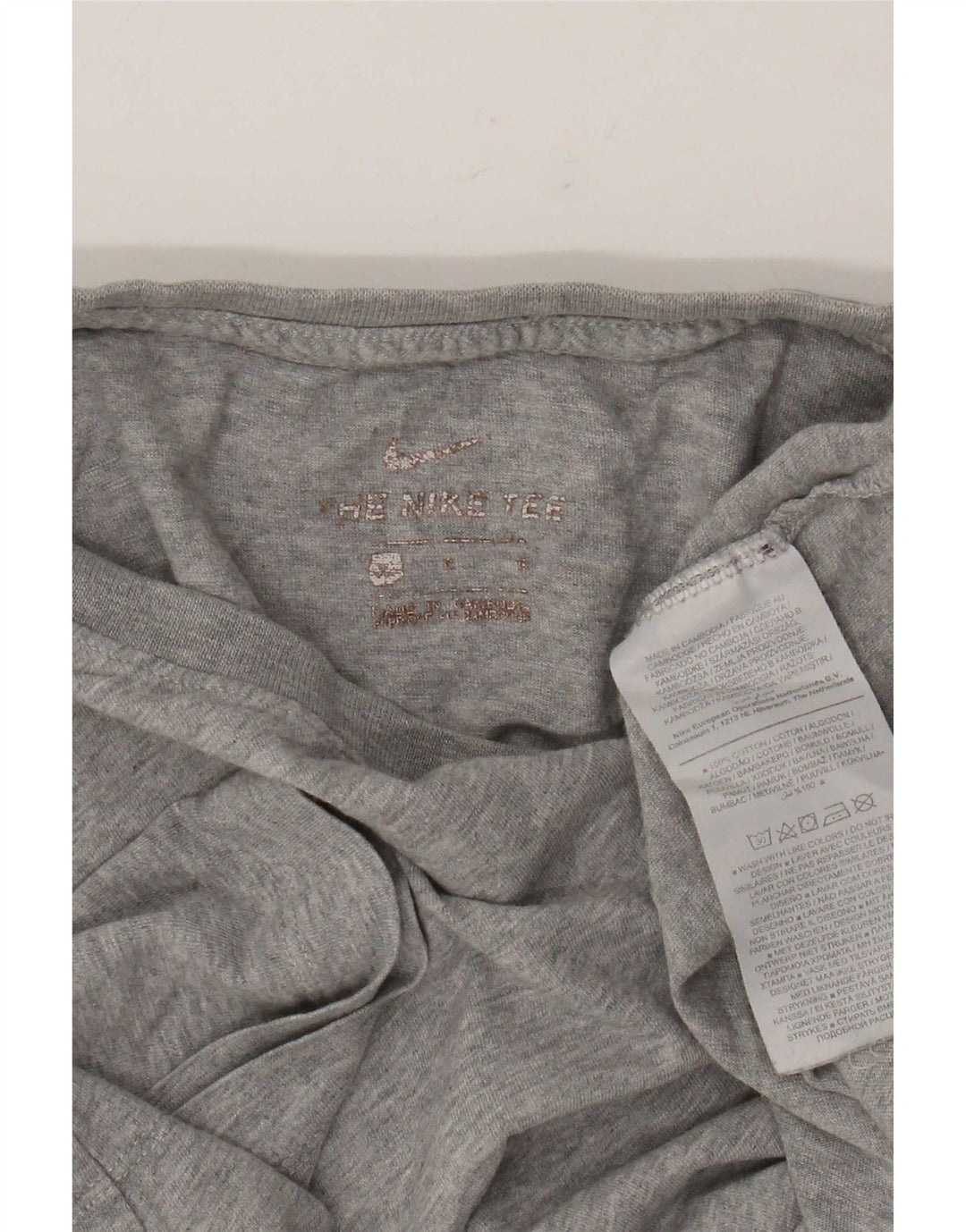 T-shirt da uomo Nike Top grande in cotone chiazzato grigio