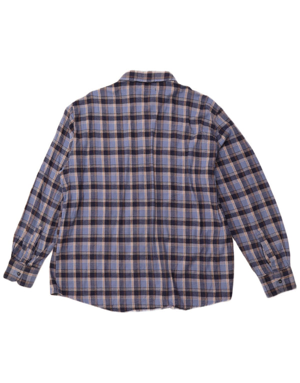 SEA BARRIER Camicia in flanella da uomo XL in cotone a quadri blu
