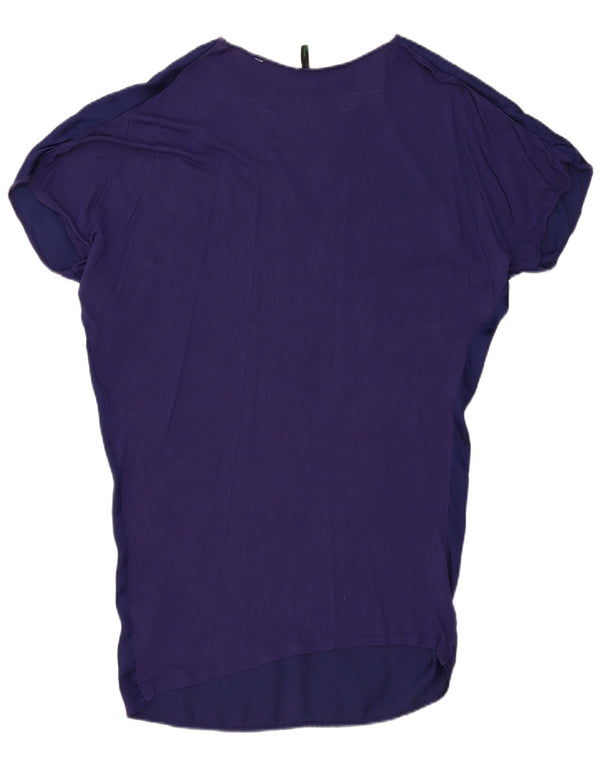 Abito basic da donna Benetton vestibilità rilassata UK 14 Viscosa medio blu navy