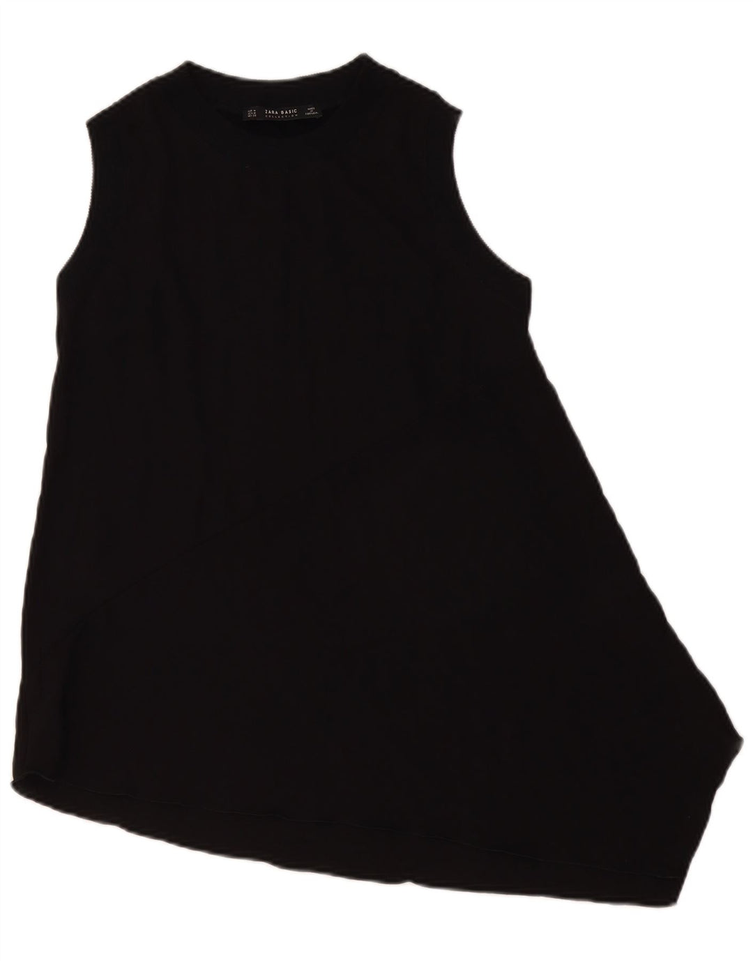 Top Tunica Asimmetrica Senza Maniche da Donna ZARA UK 12 Medium Nero Colorblock