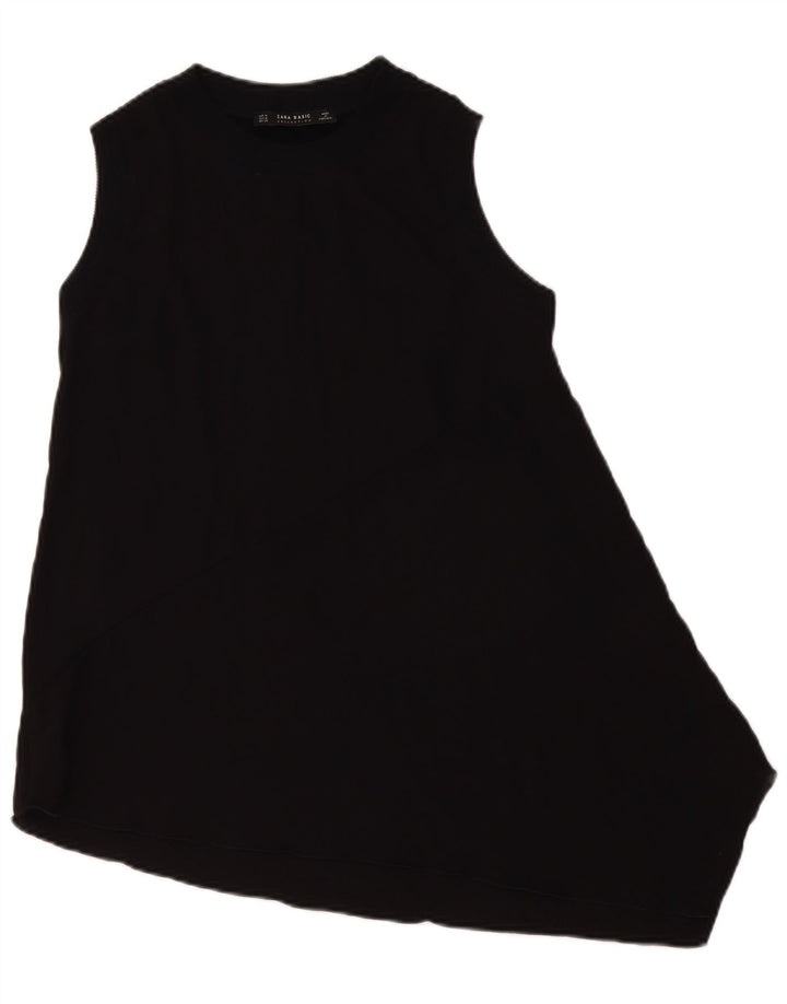 Top Tunica Asimmetrica Senza Maniche da Donna ZARA UK 12 Medium Nero Colorblock