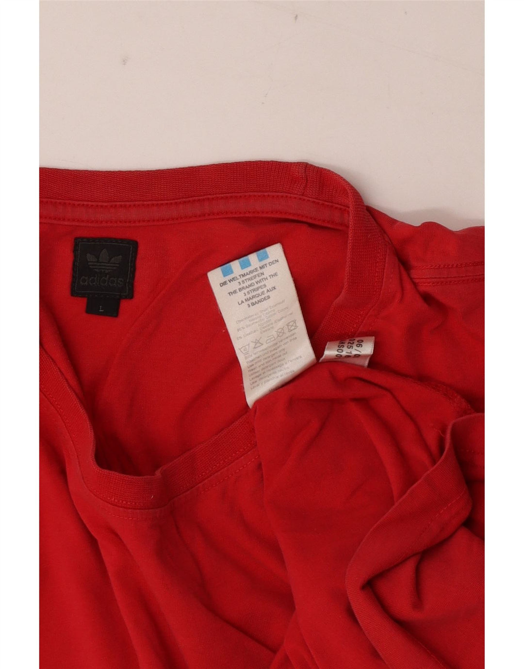 T-shirt grafica da uomo Adidas Top grande in cotone rosso