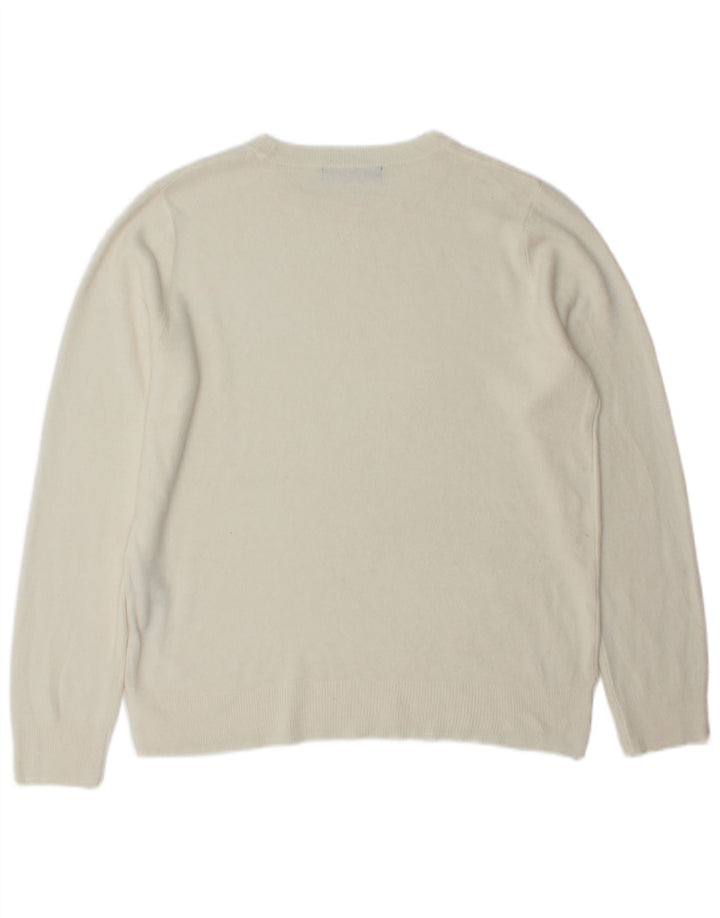 Maglione maglione girocollo da donna Marks & Spencer UK 14 medio bianco sporco