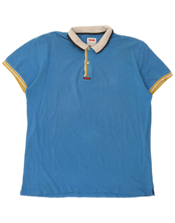 Polo da uomo Slam 3XL in cotone blu