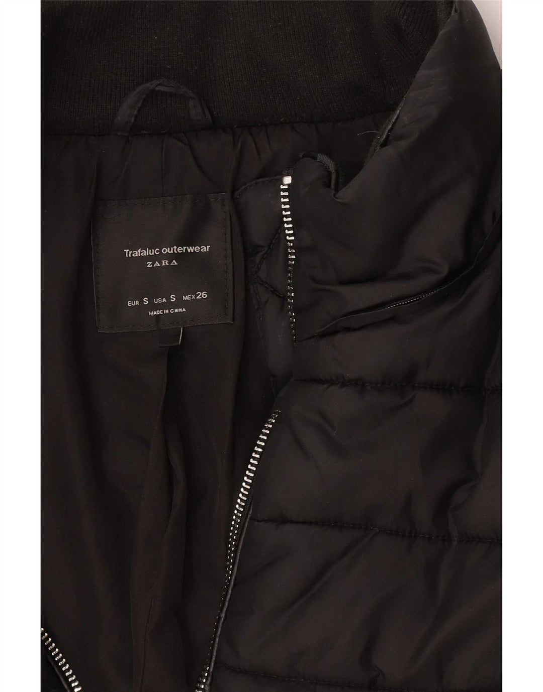 Giacca imbottita Trafaluc da donna Zara UK 10 piccola nera