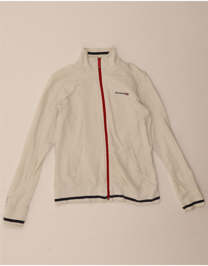 Giacca da tuta da donna Reebok UK 12 Medium White Cotton