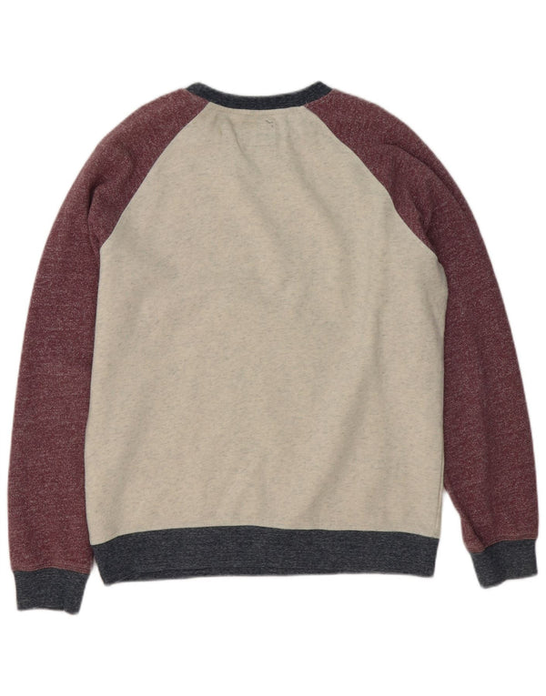 Felpa da uomo Quiksilver Maglione in cotone color block bordeaux medio