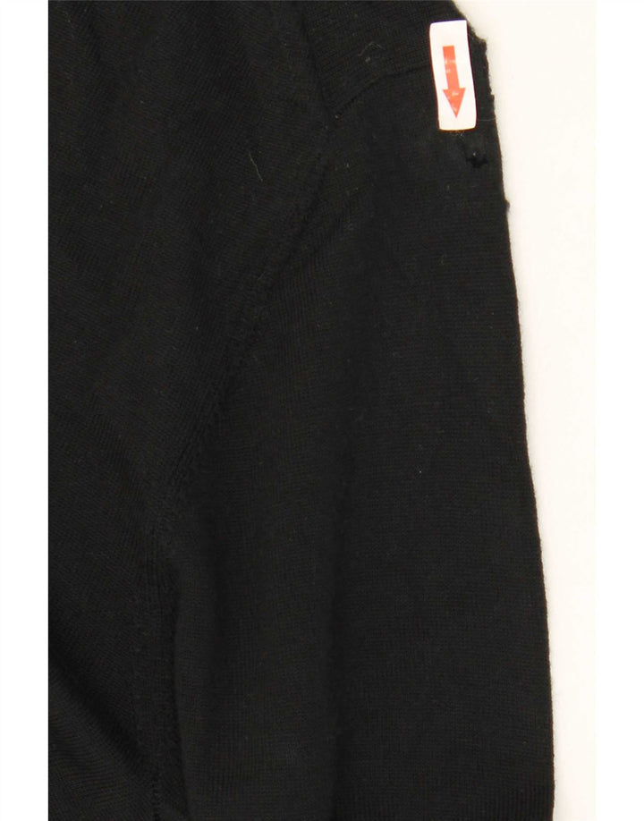 Maglione maglione da uomo Marks & Spencer a collo alto in lana merino nera media