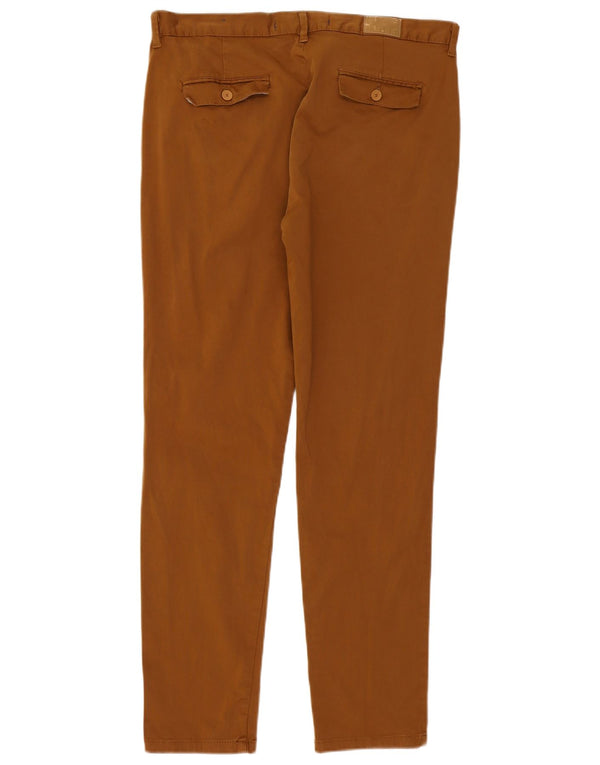 Pantaloni chino slim da uomo Zara EU 44 Large W34 L30 Marrone