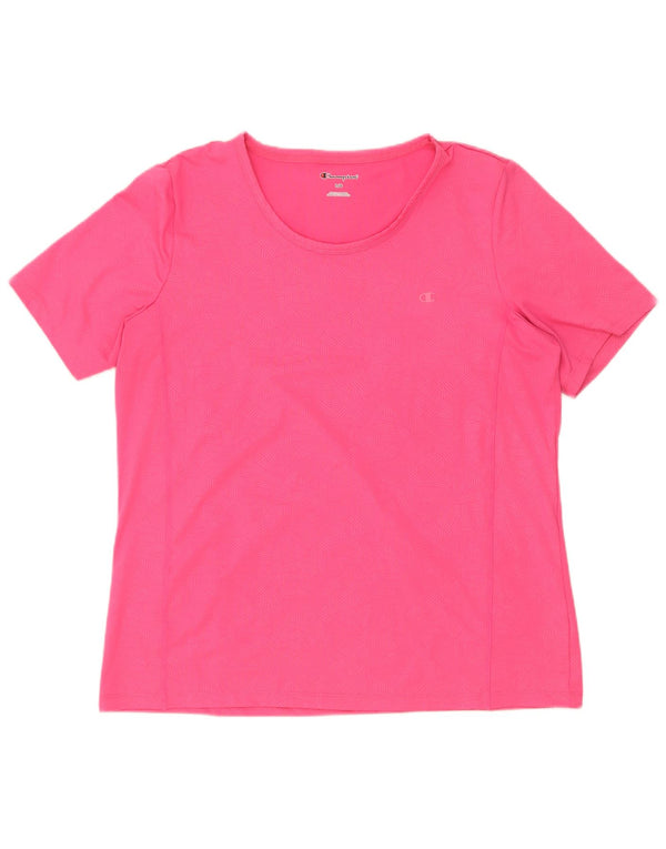 T-shirt da donna Champion Top UK 16 grande poliestere geometrico rosa