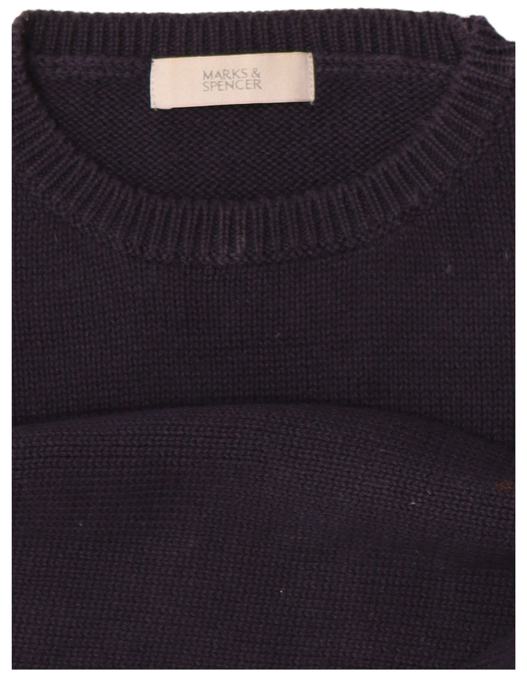 Maglione maglione girocollo da uomo Marks & Spencer blu navy medio