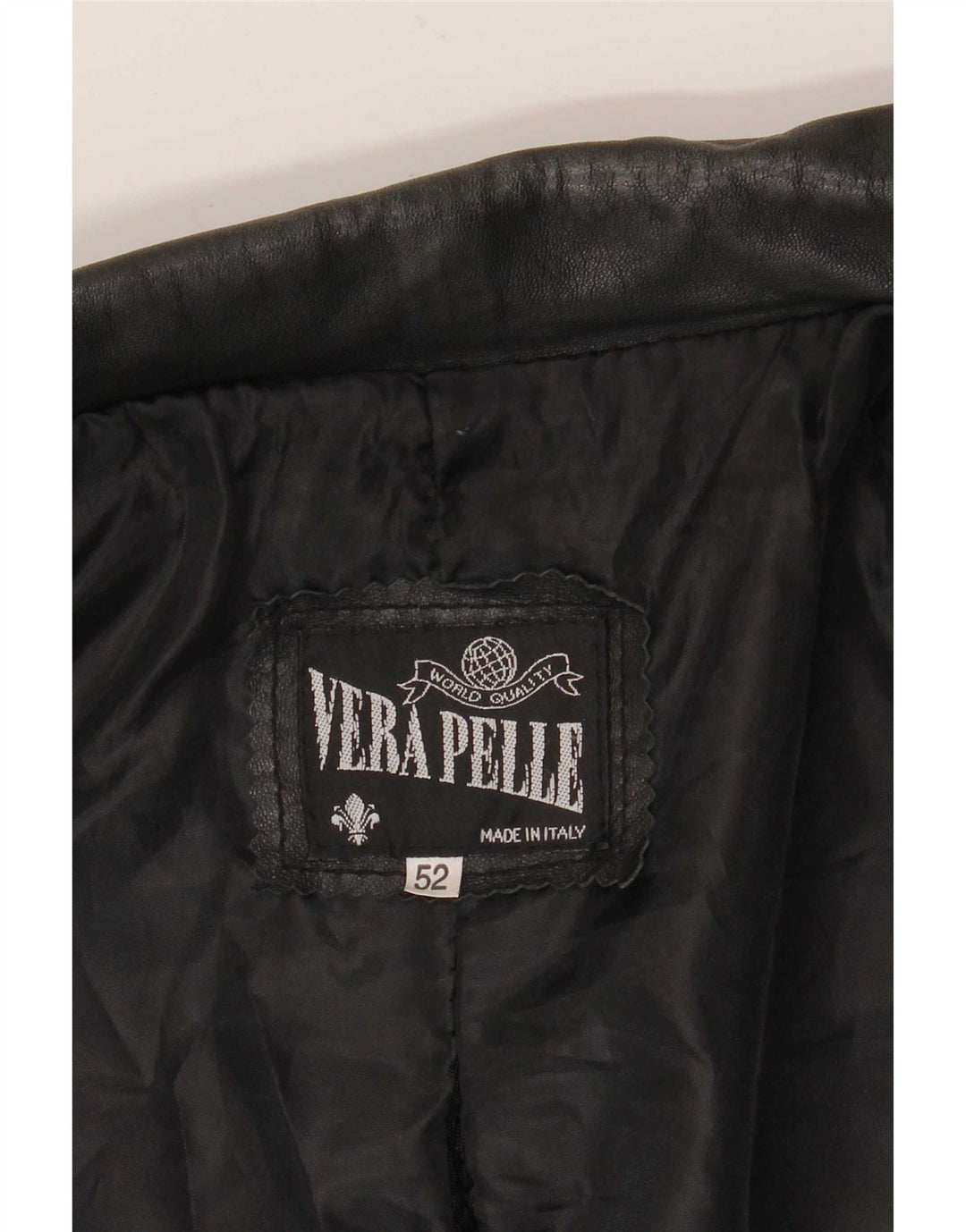Giacca blazer in pelle vintage da uomo a 3 bottoni IT 52 XL in pelle nera