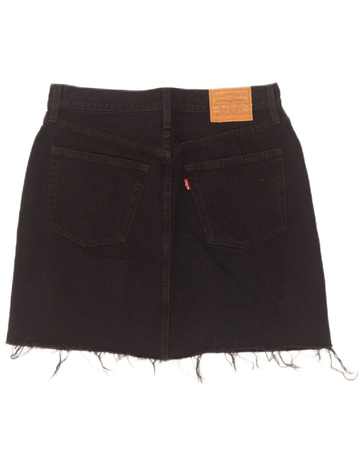 Gonna di jeans da donna Levi's W28 cotone nero medio
