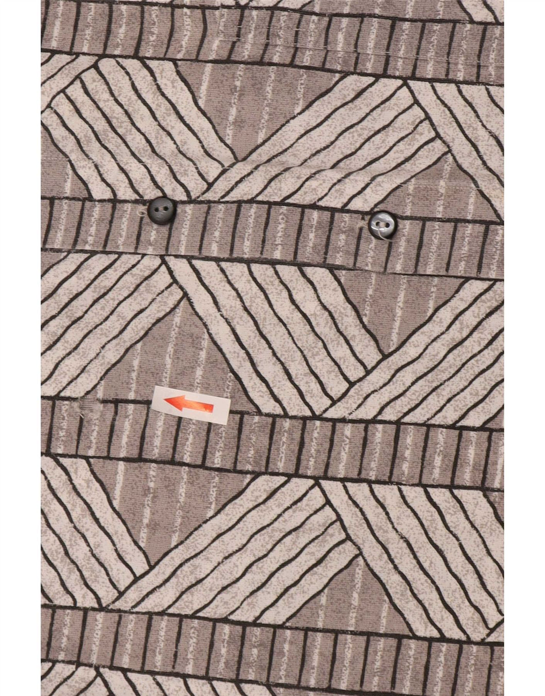 Camicia vintage da uomo a maniche corte XL grigia geometrica