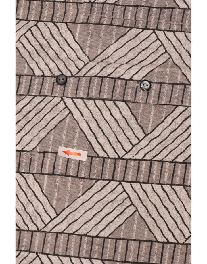 Camicia vintage da uomo a maniche corte XL grigia geometrica