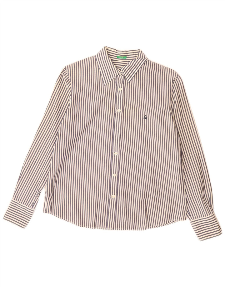 Camicia da donna Benetton UK 16 a righe grandi blu